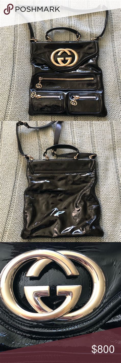gucci patent leather messenger bag